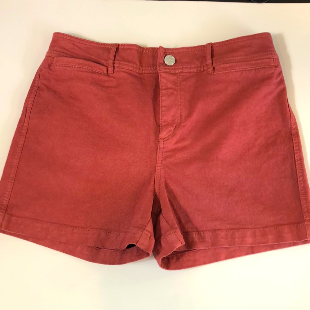 Loft Rust Coral High Waist Cotton Denim Shorts Size 4 NWT